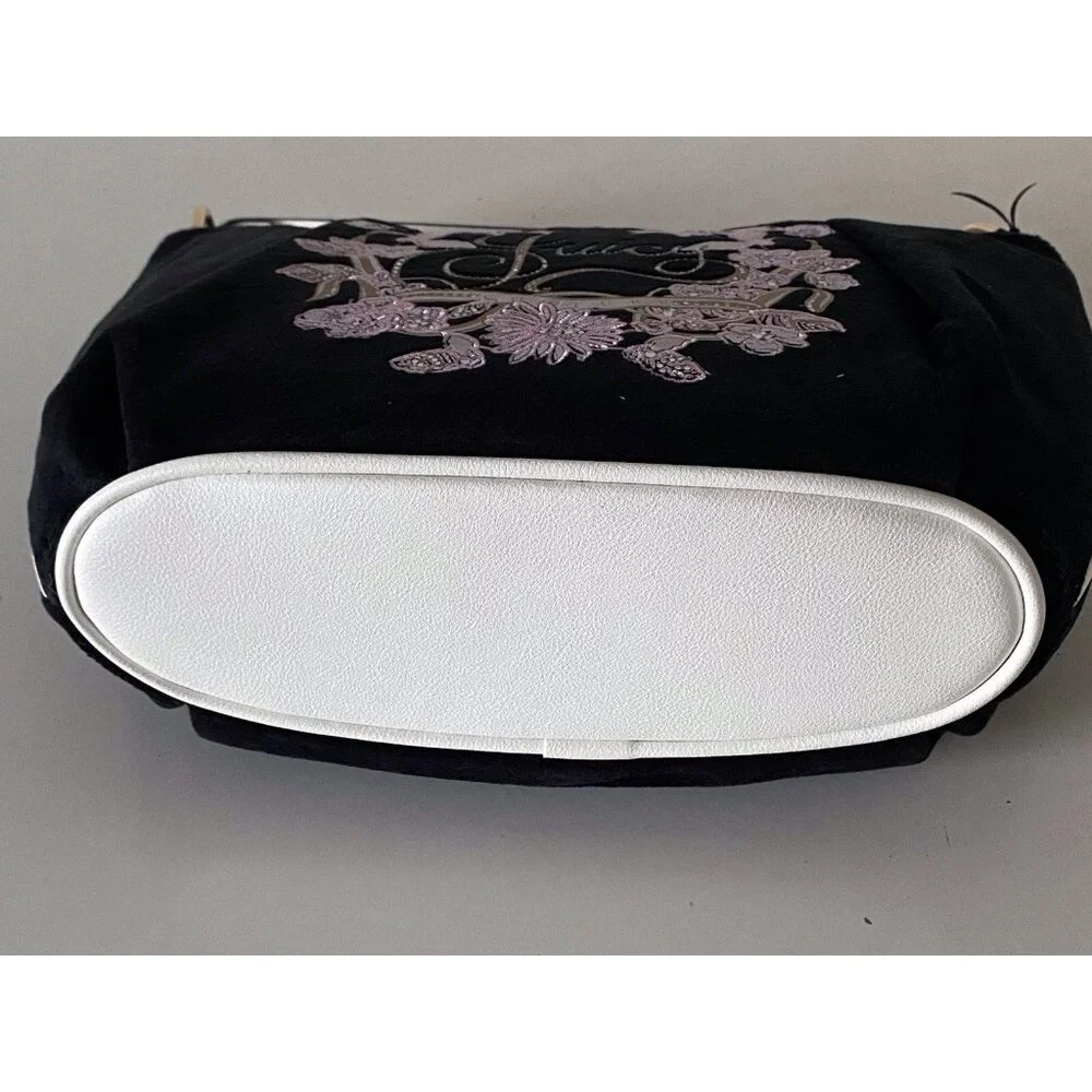 Juicy Couture Juicy In Bloom Hobo Shoulder Bag Purse Liquorice Black‎ Floral NEW